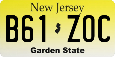 NJ license plate B61ZOC