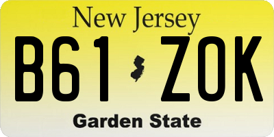 NJ license plate B61ZOK