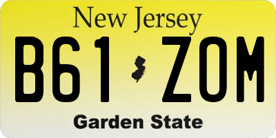 NJ license plate B61ZOM