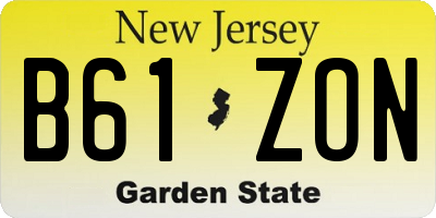 NJ license plate B61ZON