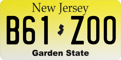 NJ license plate B61ZOO
