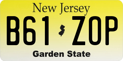 NJ license plate B61ZOP