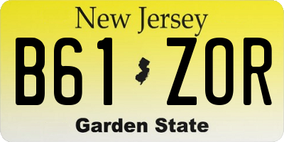 NJ license plate B61ZOR
