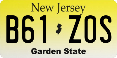 NJ license plate B61ZOS