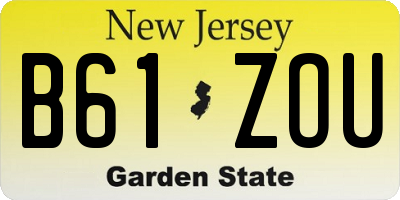 NJ license plate B61ZOU