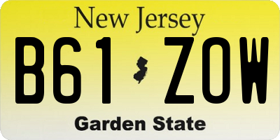 NJ license plate B61ZOW