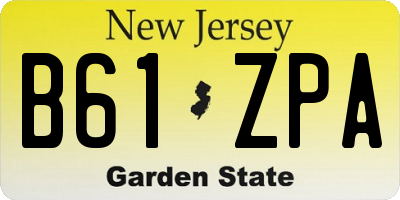 NJ license plate B61ZPA