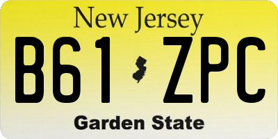 NJ license plate B61ZPC