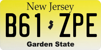 NJ license plate B61ZPE