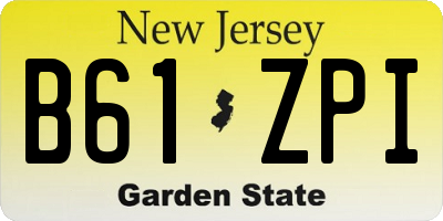 NJ license plate B61ZPI