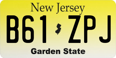 NJ license plate B61ZPJ