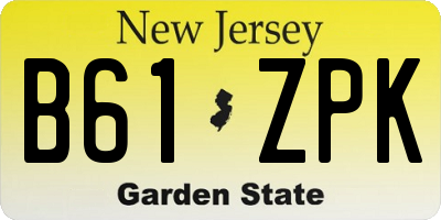 NJ license plate B61ZPK