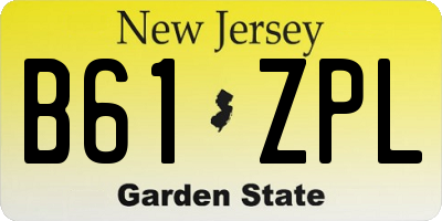 NJ license plate B61ZPL