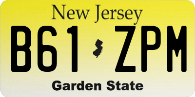 NJ license plate B61ZPM