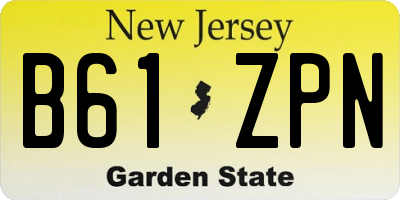 NJ license plate B61ZPN