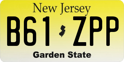 NJ license plate B61ZPP