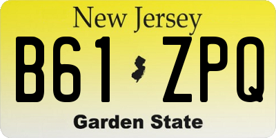 NJ license plate B61ZPQ