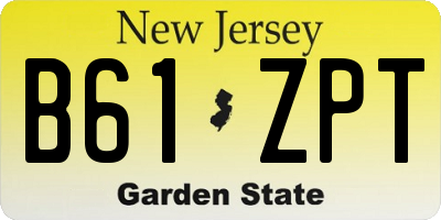 NJ license plate B61ZPT
