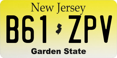 NJ license plate B61ZPV