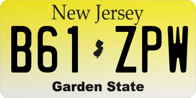 NJ license plate B61ZPW