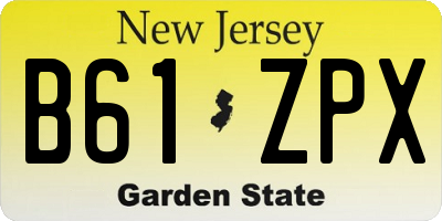 NJ license plate B61ZPX