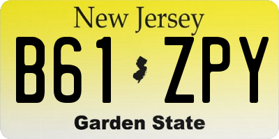 NJ license plate B61ZPY