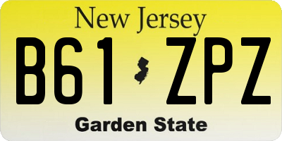 NJ license plate B61ZPZ