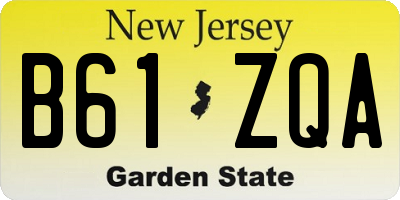 NJ license plate B61ZQA