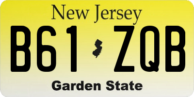 NJ license plate B61ZQB