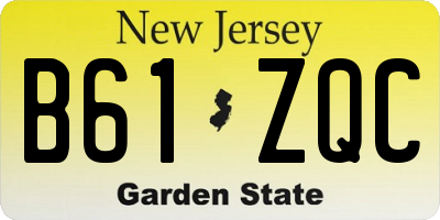 NJ license plate B61ZQC