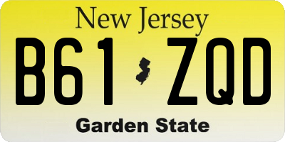 NJ license plate B61ZQD
