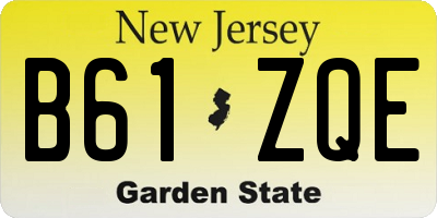 NJ license plate B61ZQE