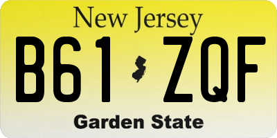 NJ license plate B61ZQF