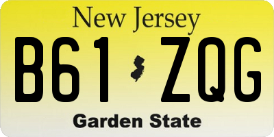 NJ license plate B61ZQG