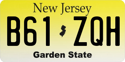NJ license plate B61ZQH