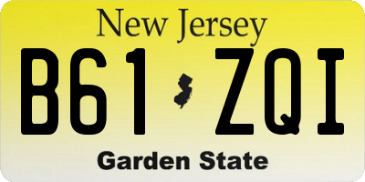 NJ license plate B61ZQI