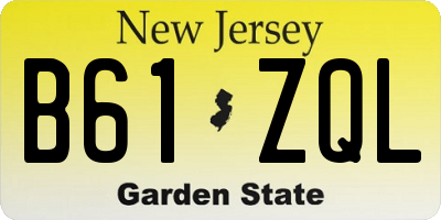 NJ license plate B61ZQL