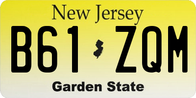 NJ license plate B61ZQM