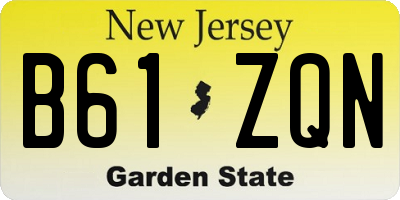 NJ license plate B61ZQN