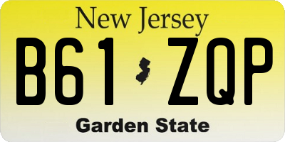 NJ license plate B61ZQP