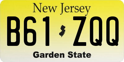 NJ license plate B61ZQQ