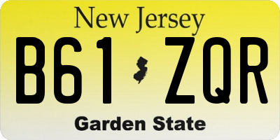 NJ license plate B61ZQR