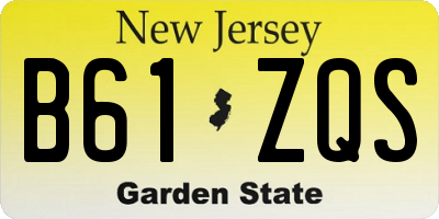 NJ license plate B61ZQS