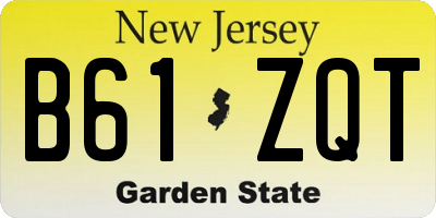 NJ license plate B61ZQT