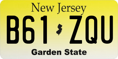 NJ license plate B61ZQU