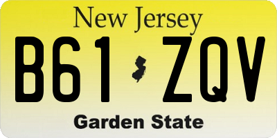 NJ license plate B61ZQV