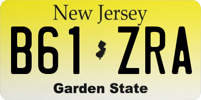 NJ license plate B61ZRA