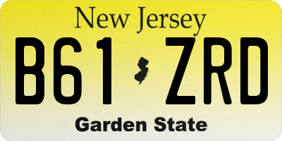 NJ license plate B61ZRD