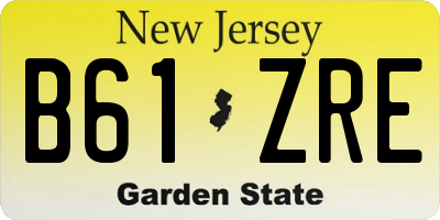 NJ license plate B61ZRE