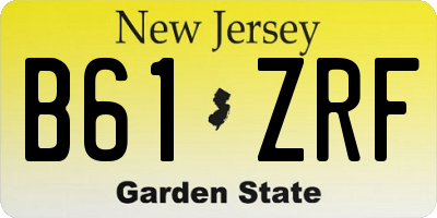 NJ license plate B61ZRF